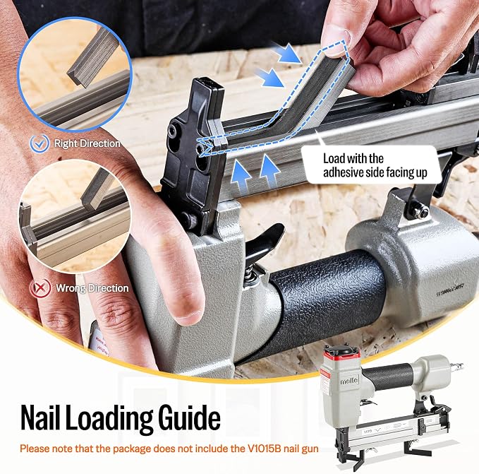 meite Picture Frame Nails 3/8-Inch Length Hardwood V Nails 5-Boxes-Pack | Compatible with V1015B Nailer Joiner Gun, 10.3mm Diameter for Wood Corner Framing