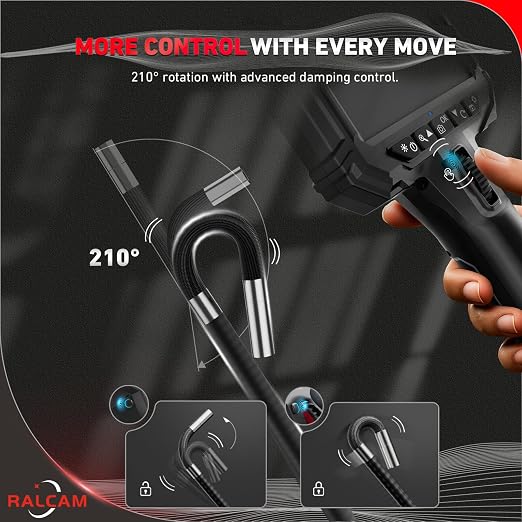 5.5mm Articulating Borescope 5inch + 0.33in Endoscope Camera with Light for Phone