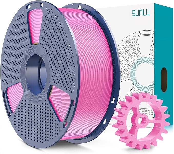 SUNLU PLA+2.0 3D Printer Filament, Upgrade PLA+ Filament 1.75mm, Tougher and Stronger, Neatly Wound PLA Plus Filament, Dimensional Accuracy +/-0.02mm, 1KG Spool(2.2lbs), Pink