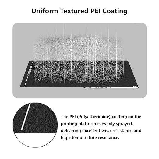 Upgraded Kobra S1 Double Sided PEI Build Plate, 3D Printer Black Textured PEI Platform for Anycubic Kobra S1 264x276mm
