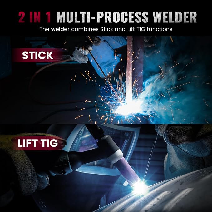 Bestarc Stick Welder, 200Amps Large LED Display ARC/Lift TIG Welding Machine, 110V/220V Dual Voltage, IGBT Inverter Synergic Control Portable MMA Welder Machine with Hot Start, Arc Force and VRD