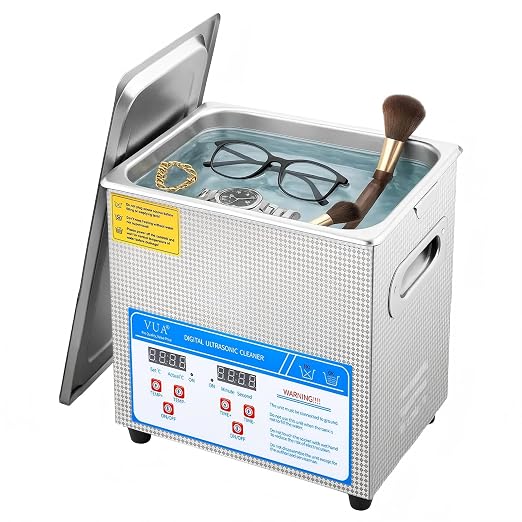 3L Ultrasonic Cleaner with Heater and Digital Timer, 40kHz 120W Professional Ultrasonic Jewelry Cleaning Machine, Stainless Steel Sonic Cleaner for Watches, Glasses, Retainers, Coins and Small Parts