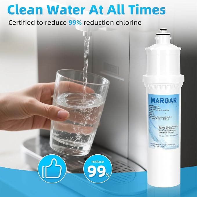 Water Filter F.SET.SS-2.5, Replacement for Max Flow® Water Filter SS-2.5, Model SS-2.5 Reduces Chlorine, Compatible with EWS® SS-2.5 Water Unit, Install Directly On Faucet, 10,000 Gal 2-PACK