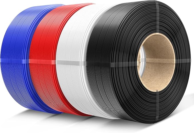 SUNLU Filament Refill 1.75mm,Black+White+Red+Klein Blue | petg Refill 4kg,Suitable for Bambu Lab Filament and SUNLU Reusable spools,Dimensional Accuracy +/- 0.02 mm.