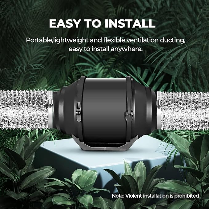 Simple Deluxe 4 Inch 8 Feet Ducting, Non-Insulated Flex Air Aluminum Foil Duct for Dryer Vent Hose, Heating, Cooling, Ventilation, Exhaust, 2 Clamps Included, Silver (Pack of 2)