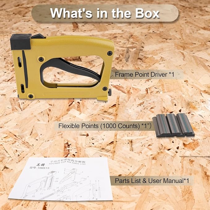 Point Driver with 1000 Flexible Point Nails, Manual Picture Framing Tool – Picture Frame Stapler/Nailer/Tacker for DIY Crafts, Picture Frame Hardware and Glazing Points