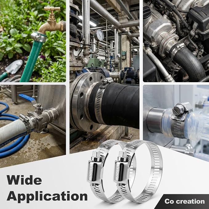 Hose Clamps Stainless Steel, Cut-To-Fit 32.81FT Metal Strap and 20 Fasteners, Worm Gear Drive Hose Clamp Metal Fuel Line Pipe Clamp for Plumbing, Automotive And Mechanical Application