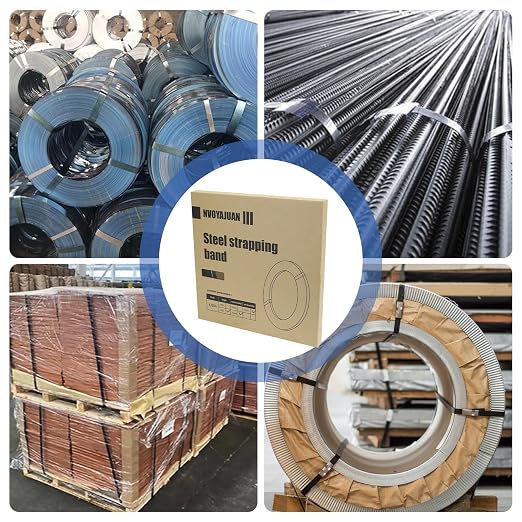 1/2" x .020" x 300' Black Steel Strapping Coil with Portable Dispensed Box Painted and Waxed Metal Band for Pallet Banding(1200 lbs Break Strength)