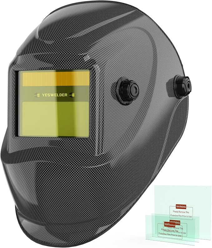 YESWELDER 125Amp Mini Stick Welder Large LED Display IGBT ARC Welding Machine & True Color Solar Powered Auto Darkening Welding Helmet