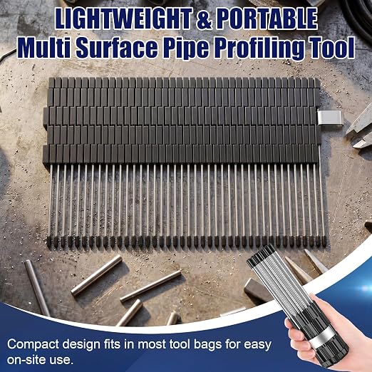 Yookeer Multi Surface Pipe Profiling Tool, 0-3" Pipe Cutting Template Multi Functional Shape Duplicator, Lightweight and Wear-Resistant Curve Fitting Tool for Tiles Floors DIY Pro Plumbing
