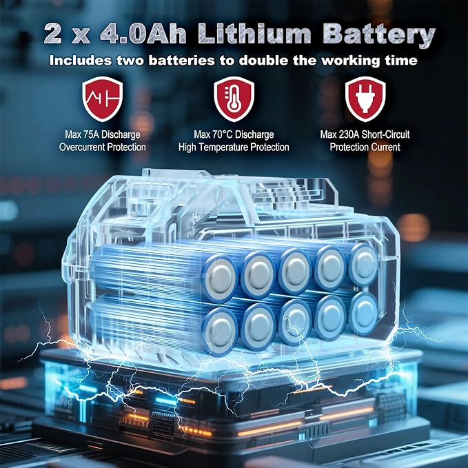 Cordless Impact Driver 2655In-lbs(300N·m) - 21V 1/4" Hex Chuck Brushless Impact Driver With 2 x 4.0Ah Batteries & Charger & 14 x Sockets Set & 10 x Screwdriver Bits for Home Projects & DIY Red
