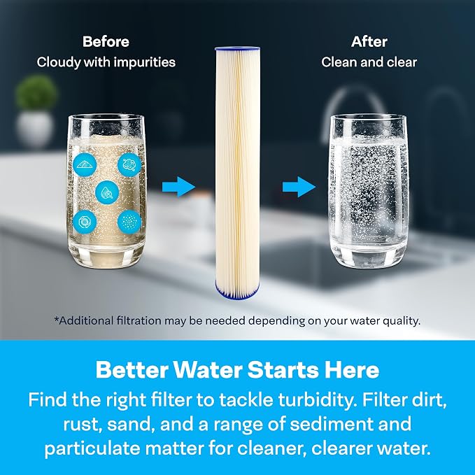 SpiroPure 20x4.5 5 Micron Sediment Water Filter ECP5-20BB 255494-43, 6 Pack