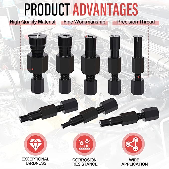 Motorcycle Blind Inner Bearing Puller Tool Kit, 8-32mm Collets Internal Bearing Removal Tool with Slide Hammer, 9 pcs Inner Bearing Extractor Kit