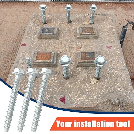 Tandefio 150 Pack 5/16" X 3" Galvanized Concrete Screws Large Diameter Anchors Concrete Screw Anchor Bolts Masonry Screw for Anchoring to Masonry Brick or Block