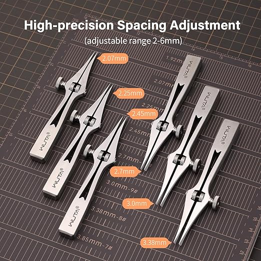 WUTA Leather Chisel All-Polished Pricking Iron Adjustable 2-6mm French Style Puncher Punching Tool (Adjustable 2 Teeth)