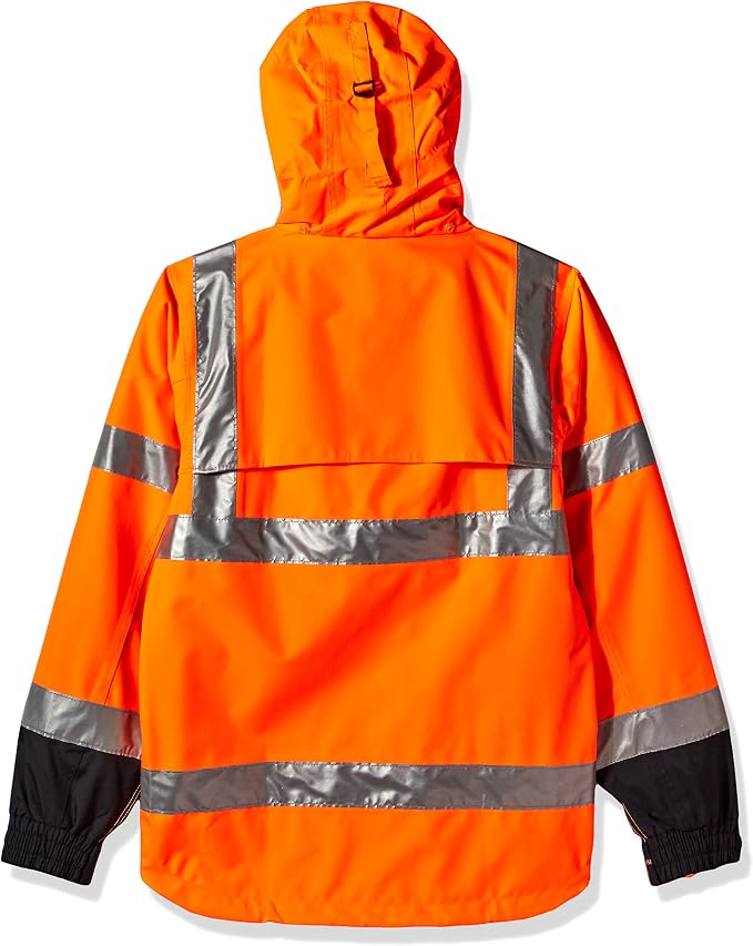 Tingley Standard Icon High Visibility Jacket With Attached Hood, Fluorescent Orange-red/Black, Small