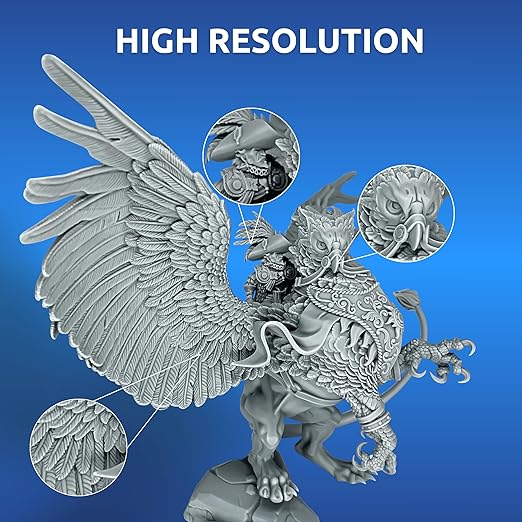 TGM-7 3D Printer Resin for Tabletop Miniatures – Tough, High Resolution, Low Odor, Fast Curing 3D Printing Liquid for 4K/8K/12K LCD/DLP/SLA UV Resin 3D Printers (Grey, 5kg)