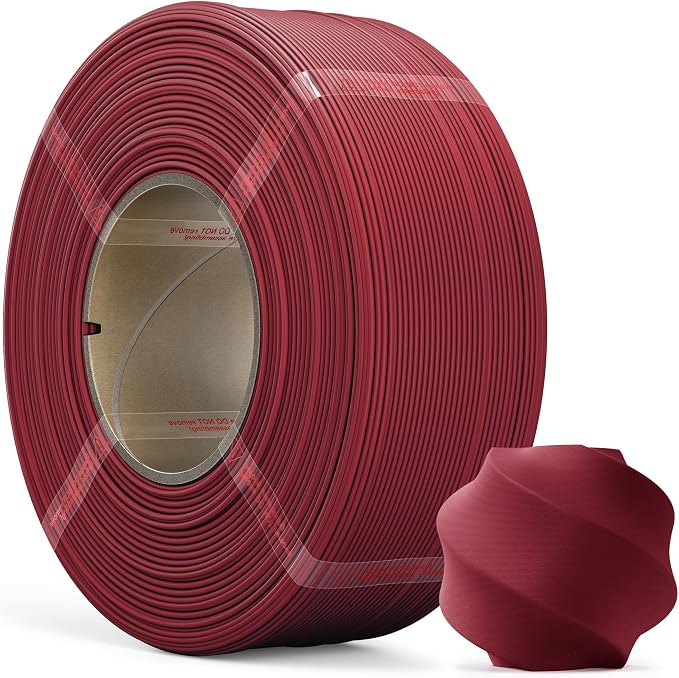 Matte Burgundy PLA Refill Filament 1kg (2.2lbs) for Reusable Spools, 1.75mm Spool-Less 3D Printing Filament, Compatible with Bambu Lab 3D Printers