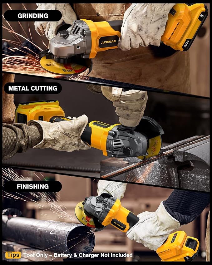 4-1/2" Cordless Angle Grinder Tool, Brushless Cordless Grinder For Dewalt 20V Max, With Quick-release Guard, 3-speed Control (Tool Only, NO Battery/Charger)