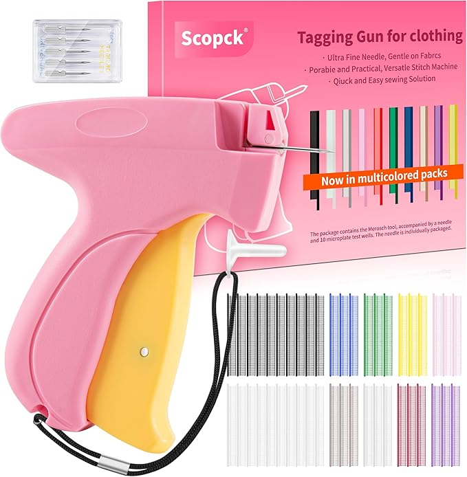 Stitch Gun for Clothes - Handheld Stitch Gun Quick Clothing Fixer - Tagging Gun - Includes 6 Needle, 1000 Black Fasteners & 1003 White Fasteners