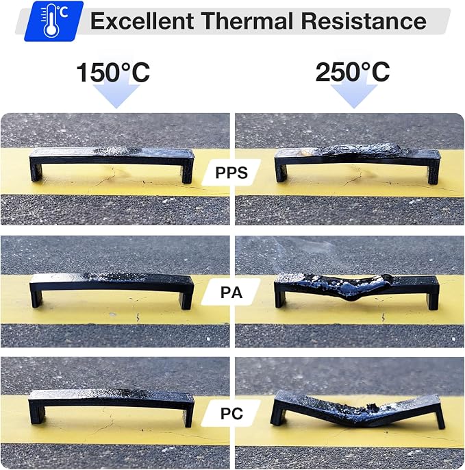 YXPOLYER PPS Filament 1kg 1.75mm Heat Resistance to 180°C, Engineering-Grade 3D Printier Filament Easy Printing