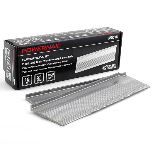 Powernail L20016 16 Gauge 2 Inch Length L-Cleat Nails for Hardwood Flooring (Box of 1000)