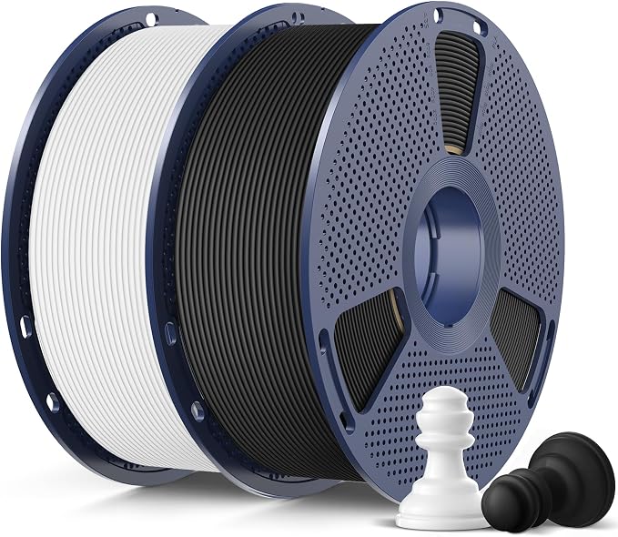 SUNLU High Speed Matte PLA 3D Printer Filament 1.75mm, Matte Black+White | Up to 600mm/s Fast, Smooth PLA Matte Filament, Fits Most FDM 3D Printers, 1KG Reusable Spool 2 Packs