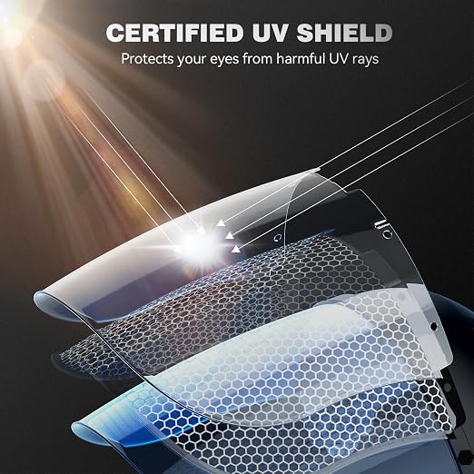 ARCCAPTAIN Face Shield for Grinding and Cutting, Full Face Impact Resistant Mask with Adjustable Ratcheting Headgear, Polycarbonate Visor, ANSI Z87.1 Certified for Industrial Work