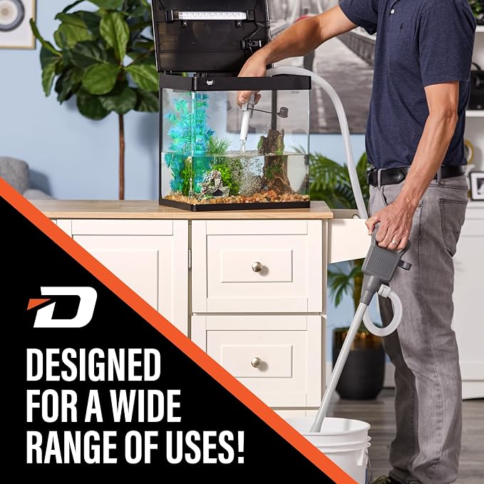 Deway Automatic Fuel Transfer Pump with Auto-Stop and Beep, Powerful AA Battery Powered with USB-C Power Option, 51" Extra Long Hose Fits All Size Cans, Portable Pump Transfers at 3.8 Gal/Minute