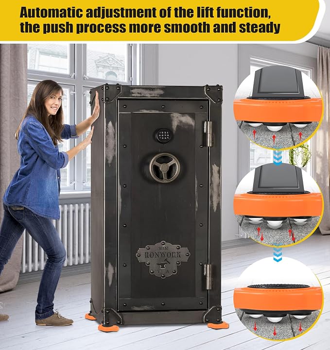 Furniture Lift Mover Dollies Wheel - Furniture Mover Can Withstand Up to 700 Ibs,360°Sliding Function, Furniture Lifter Have Self-Adjusting Bases， Heavy Item Furniture Moving Tool Without Falling