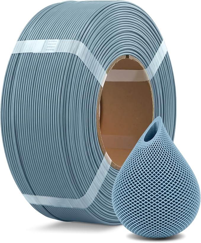 OVERTURE High Speed PLA Filament Refill 1.75mm, Rapid PLA Spoolless 3D Printing Filament, 1kg (2.2lb) Refilament for Bambu Lab, Accuracy +/- 0.02mm, Fit Most FDM Printers (Grey Blue)