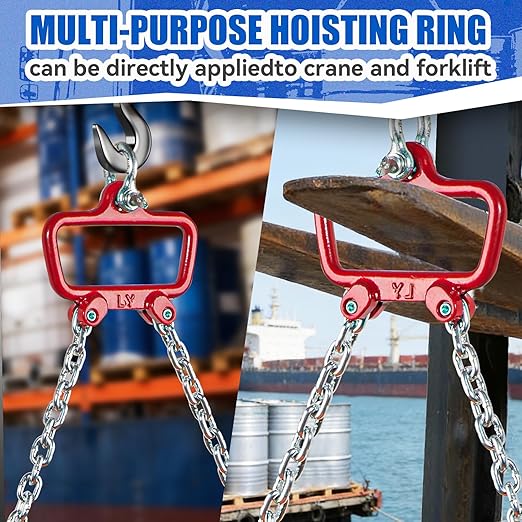 55 Gallon Drum Lift, 2200 lbs Load Capacity, Chain Drum Lifter for 30–55 Gallon Steel Drums, Improved Hook Design Drum Lifting Hook for Forklift Crane Hoist