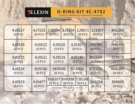 LX Hydraulics O-Ring Kit (580pcs) | Nitrile 90 Dura O-Rings for CAT 2701528 4C4782 Replacement | SAE/ORFS Hydraulic Fittings & Caterpillar Excavator Compatible
