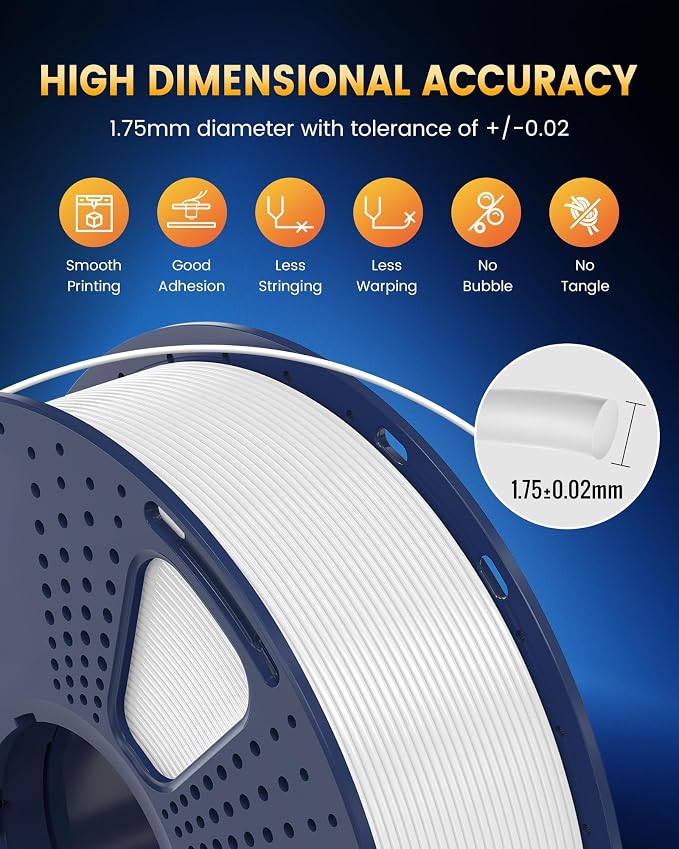 SUNLU 3KG PLA+2.0 3D Printer Filament, Large Spool PLA+ Filament 1.75mm, Tougher and Stronger, Dimensional Accuracy +/-0.02mm, 3KG(6.6lbs)/1 Spool, Grey
