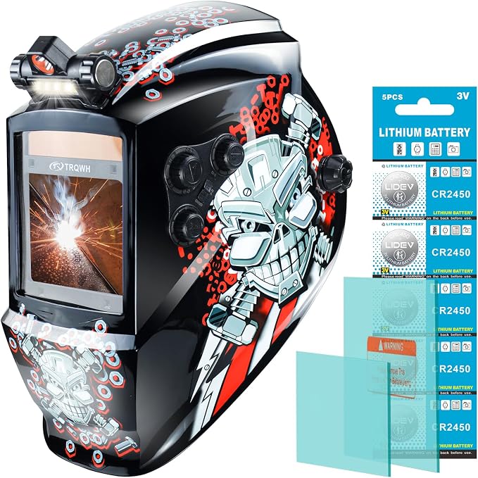 TRQWH Auto Darkening Welding Helmet Large Viewing True Color Solar Powered Welding Hood & Welding Backpack for Men Waterproof Reinforced Bottom Large Capacity