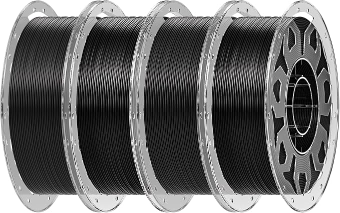 Creality PLA Filament 1.75mm Bundle 4 kg, 3D Printer Filament Multicolor, Enhanced Toughness No Warp, Accuracy ±0.03mm Printing Filament (Black 4-Pack)