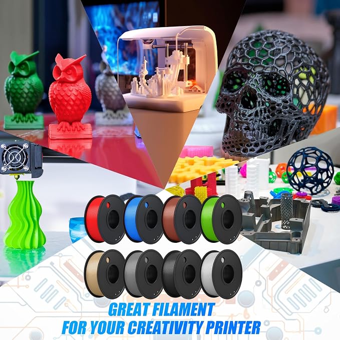 Pangda 3D Printer Filament Bundle 1.75mm Multicolor Matte or Silk PLA Filament 3D Printing Material for Halloween Thanksgiving Day Christmas Easter Holiday Crafting Decorations(Metallic Color)