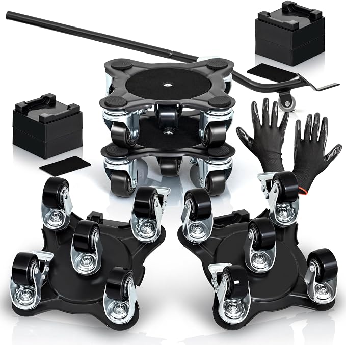Furniture Movers with Wheels - Set of 4 Heavy Duty Furniture Lifter Tool with 2000 lbs Load Capacity, Easy Sliders Dolly for Moving Appliances, Sofa, Cabinet, and Piano etc (6.3×6.3IN)
