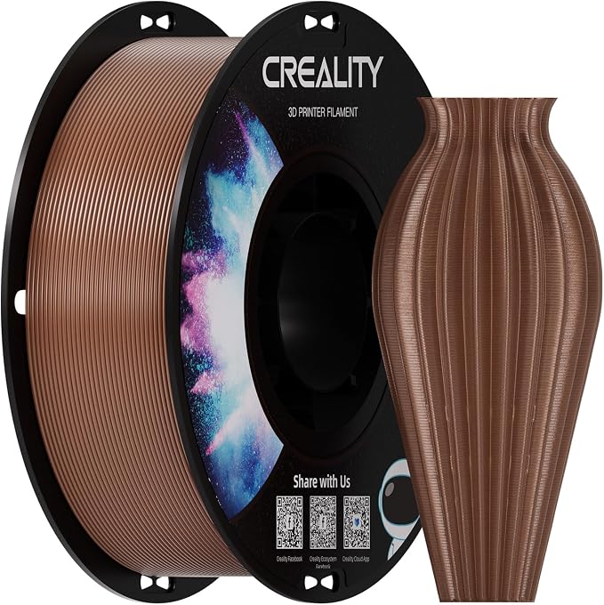 Creality PETG Filament 1.75, 3D Printer Filament, Excellent Toughness High Precision, Odorless Non-Toxic Moistureproof, 1kg(2.2lbs) Glossy 3D Printing Filament for 3D Printer (Brown)