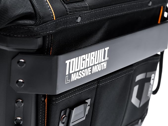 ToughBuilt ClipTech Series - Massive Mouth 16" Tool Bag, Heavy-Duty Wide-Opening Tool Bag with Hard Body Construction & Reinforced Handles for Jobsite Use (TB-CT-62-16A)