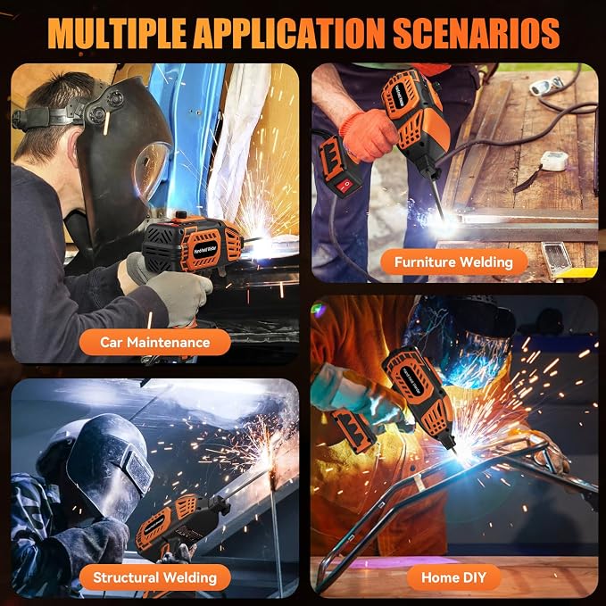 Handheld Welder – 110V Portable ARC Welder, IGBT Inverter with 5 Current Settings, Fits 3/32"–1/8" Rods, Perfect for Home DIY & Repair, 20PCS Rods Included