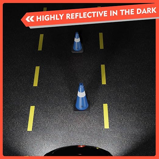 RoadHero 8 Pack Traffic Safety Cones 18 Inch with Black Weighted Base, Plastic PVC Blue Traffic Cone with Reflective Collar for Parking Lot, Construction Events, Road Safety