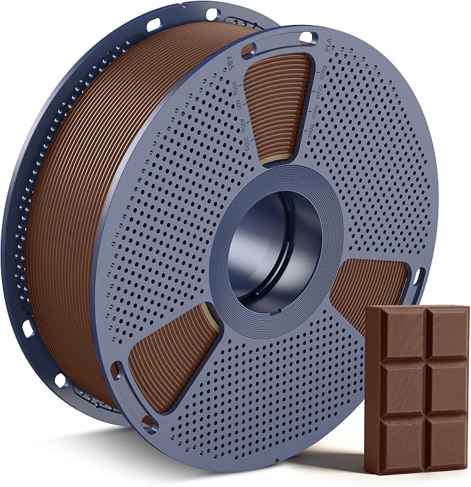 SUNLU PLA 3D Printer Filament PLA Filament 1.75mm, Neatly Wound 3D Printing Filament 1.75mm, Dimensional Accuracy +/- 0.02 mm, Fit Most FDM 3D Printers, 1kg Spool (2.2lbs), Chocolate