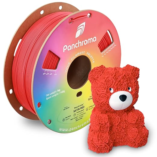 Polymaker Panchroma Satin PLA Filament 1.75mm for 3D Printing, 1kg, Red | Neatly Wound, Semi-Matte PLA, Easy Print & Smooth Feeding, Compatible with Bambu Lab & Most 3D Printers