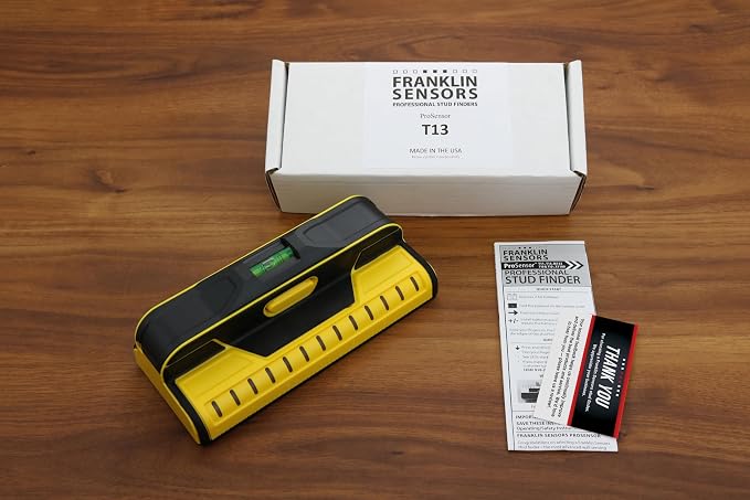 Franklin Sensors ProSensor T13 Stud Finder with 13-Sensors, Wood & Metal Stud Detector/Wall Scanner for Drywall, Built-in Bubble Level, Made in The USA