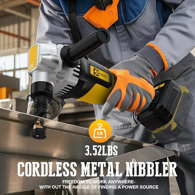 Metal Nibbler Fit for DeWALT 20v Max Battery Brushless Motor 16 Gauge Variable Speed Assist Handle & 2 Blades For Metal Cutting, Stainless Steel and Aluminum(Battery not Included)