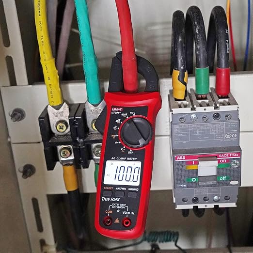 UNI-T Digital Clamp Meter UT201+, AC Current True RMS HVAC Volt Amp Ohm Meter Clamp On Multimeter, Auto Ranging 4,000 Counts NCV AC DC Voltage Frequency Resistance Continuity Diode Tester