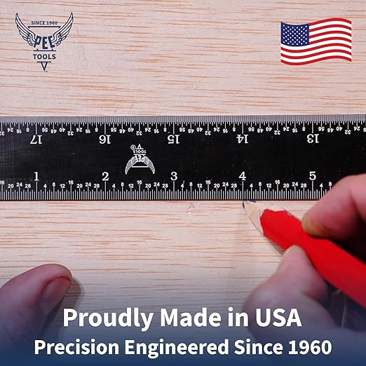 PEC Tools 6" Flexible Machinist Rule, Designed for High-Accuracy Industrial Environments, Made in USA