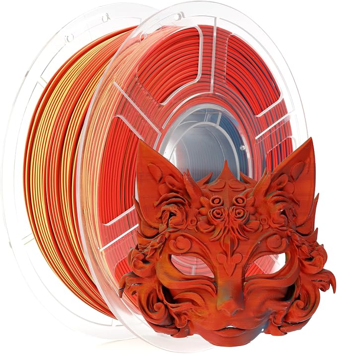 iSANMATE Matte Tri Color PLA Filament 30-300mm/s 3-in-1 Color Rainbow Filament Fast Color Change Filament by Angle 3D Printing 1.75MM 1KG Fit for Bambu Lab 3D Printers,AMS,AMSLite(Red Yellow Blue)