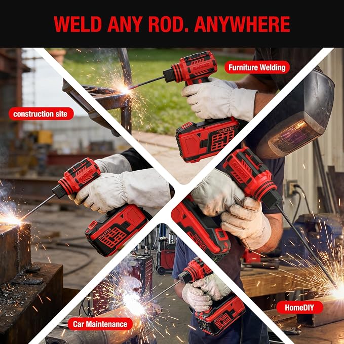 Portable Welding Machine 110V AUHOBJEQ – Fast Plug & Play Cable Storage, Low-Center Gravity Grip, LED Light & Digital Display for Precision, Lightweight Handheld Arc Welder